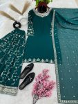 FASHIONABLE GEORGETTE EMBROIDERY SEQUENCE WORK TOP PALAZZO WITH DUPATTA PARTY WEAR WHOLESALE PRICE ETHNIC GARMENT (2)