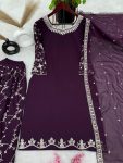 FASHIONABLE GEORGETTE EMBROIDERY SEQUENCE WORK TOP PALAZZO WITH DUPATTA PARTY WEAR WHOLESALE PRICE ETHNIC GARMENT (9)