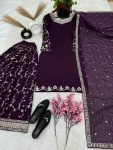 FASHIONABLE GEORGETTE EMBROIDERY SEQUENCE WORK TOP PALAZZO WITH DUPATTA PARTY WEAR WHOLESALE PRICE ETHNIC GARMENT (9)