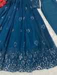FASHIONABLE GEORGETTE EMBROIDREY SEQUENCE WORK GOWN BOTTOM WITH DUPATTA PARTY WEAR WHOLESALE PRICE ETHNIC GARMENT (13)