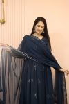 FASHIONABLE GEORGETTE EMBROIDREY SEQUENCE WORK GOWN BOTTOM WITH DUPATTA PARTY WEAR WHOLESALE PRICE ETHNIC GARMENT (13)