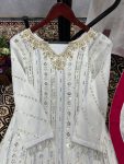 FASHIONABLE GRORGETTE EMBROIDERY WORK TOP BOTTOM WITH DUPATTA CASUAL WEAR WHOLESALE PRICE ETHNIC GARMENT (40)