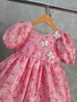 FASHIONABLE JACQUARD PRINTED BOW STYLE KID’S FROCK PARTY WEAR WHOLESALE PRICE ETHNIC GARMENT (4)