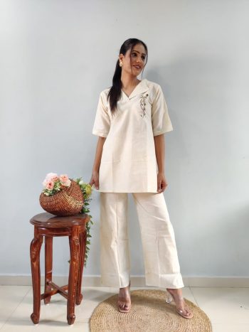 FASHIONABLE LINEN SIMPLE CO-ORD SET MINT