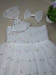 FASHIONABLE NET BEADS WORK KID’S FROCK PARTY WEAR WHOLESALE PRICE ETHNIC GARMENT (5)