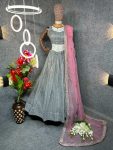 FASHIONABLE ORGANZA CRUSHED MOONLIGHT METALLIC KNIT PLEATED LEHENGA CHOLI WITH DUPATTA WEDDING WEAR WHOLESALE PRICE ETHNIC GARMENT (2)