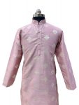 FASHIONABLE PARBON SILK MATE COPPER SEQUENCE WORK MENS KURTA WITH PAJAMA WEDDING WEAR WHOLESALE PRICE ETHNIC GARMENT (3)