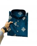 FASHIONABLE PARBON SILK MATE COPPER SEQUENCE WORK MENS KURTA WITH PAJAMA WEDDING WEAR WHOLESALE PRICE ETHNIC GARMENT (4)