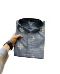 FASHIONABLE PARBON SILK MATE COPPER SEQUENCE WORK MENS KURTA WITH PAJAMA WEDDING WEAR WHOLESALE PRICE ETHNIC GARMENT (9)