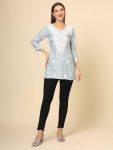 FASHIONABLE RAYON CHICKENKARI WORK ONLY KURTI CASUAL WEAR WHOLESALE PRICE ETHNIC GARMENT (11)