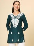 FASHIONABLE RAYON CHICKENKARI WORK ONLY KURTI CASUAL WEAR WHOLESALE PRICE ETHNIC GARMENT (13)