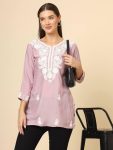 FASHIONABLE RAYON CHICKENKARI WORK ONLY KURTI CASUAL WEAR WHOLESALE PRICE ETHNIC GARMENT (9)