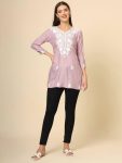 FASHIONABLE RAYON CHICKENKARI WORK ONLY KURTI CASUAL WEAR WHOLESALE PRICE ETHNIC GARMENT (9)