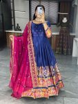 FASHIONABLE SILK PRINT WITH FOIL WORK GOWN WITH DUPATTA FESTIVAL WEAR WHOLESALE PRICE ETHNICGARMENT (8)