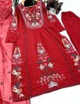 FORMAL WEAR EMBROIDERY WORK TOP BOTTOM WITH DUPATTA PARTY WEAR WHOLESALE PRICE ETHNIC GARMENT (7)