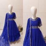 GORGEOUS GEORGETTE EMBROIDERY WORK KIDS GOWN WITH DUPATTA PARTY WEAR WHOLESALE PRICE ETHNIC GARMENT (52)