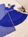 GORGEOUS GEORGETTE EMBROIDERY WORK KIDS GOWN WITH DUPATTA PARTY WEAR WHOLESALE PRICE ETHNIC GARMENT (52)