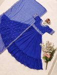 GORGEOUS GEORGETTE EMBROIDERY WORK KIDS GOWN WITH DUPATTA PARTY WEAR WHOLESALE PRICE ETHNIC GARMENT (52)