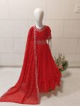 GORGEOUS GEORGETTE EMBROIDERY WORK KIDS GOWN WITH DUPATTA PARTY WEAR WHOLESALE PRICE ETHNIC GARMENT (66)