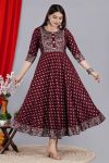 LATEST RAYON FOIL PRINTED GOWN PARTY WEAR WHOLESALE PRICE ETHNIC GARMENT (3)