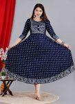 LATEST RAYON FOIL PRINTED GOWN PARTY WEAR WHOLESALE PRICE ETHNIC GARMENT (5)