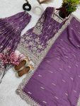 MOST PICKED CHINON SILK EMBROIDERY SEQUENCE WORK TOP SHARARA WITH DUPATTA FESTIVAL WEAR WHOLESALE PRICE ETHNIC GARMENT (11)