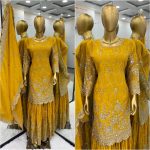 MOST PICKED CHINON SILK EMBROIDERY SEQUENCE WORK TOP SHARARA WITH DUPATTA FESTIVAL WEAR WHOLESALE PRICE ETHNIC GARMENT (17)