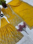 MOST PICKED CHINON SILK EMBROIDERY SEQUENCE WORK TOP SHARARA WITH DUPATTA FESTIVAL WEAR WHOLESALE PRICE ETHNIC GARMENT (17)