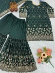 MOST PICKED CHINON SILK EMBROIDERY SEQUENCE WORK TOP SHARARA WITH DUPATTA FESTIVAL WEAR WHOLESALE PRICE ETHNIC GARMENT (5)