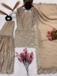 MOST PICKED CHINON SILK EMBROIDERY SEQUENCE WORK TOP SHARARA WITH DUPATTA PARTY WEAR WHOLESALE PRICE ETHNIC GARMENT (3)