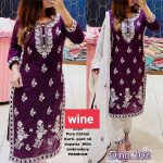 MOST PICKED RAYON COTTON EMBROIDREY WORK TOP BOTTOM WITH DUPATTA WINE