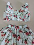 MOST PICKED RAYON FLORAL PRINTED KID’S TOP WITH SKIRT PARTY WEAR WHOLESALE PRICE ETHNIC GARMENT (3)