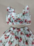 MOST PICKED RAYON FLORAL PRINTED KID’S TOP WITH SKIRT PARTY WEAR WHOLESALE PRICE ETHNIC GARMENT (3)