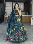 MOST PICKED SILK PRINTED GOTA PATTI WORK LEHENGA CHOLI WITH DUPATTA RAMA