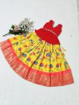 MOST PICKED SOFT SILK PRINTED WEAVING WORK KID’S LEHENGA CHOLI PARTY WEAR WHOLESALE PRICE ETHNIC GARMENT (3)