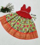 MOST PICKED SOFT SILK PRINTED WEAVING WORK KID’S LEHENGA CHOLI PARTY WEAR WHOLESALE PRICE ETHNIC GARMENT (5)