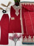 NEW ARRIVAL CIHNON EMBROIDERY SEQUENCE WORK TOP BOTTOM WITH DUPATTA PARTY WEAR WHOLESALE PRICE ETHNIC GARMENT (2)