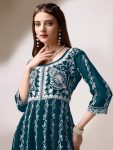 NEW ARRIVAL GEORGETTE EMBROIDERY CHIKANKARI WORK GOWN WITH DUPATTA PARTY WEAR WHOLESALE PRICE ETHNIC GARMENT (9)