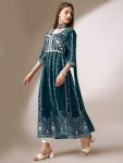 NEW ARRIVAL GEORGETTE EMBROIDERY CHIKANKARI WORK GOWN WITH DUPATTA PARTY WEAR WHOLESALE PRICE ETHNIC GARMENT (9)