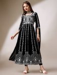 NEW ARRIVAL GEORGETTE EMBROIDERY CHIKANKARI WORK GOWN WITH DUPATTA PARTY WEAR WHOLESALE PRICE ETHNIC GARMENT (21)