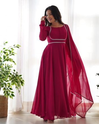 NEW ARRIVAL GEORGETTE PLAIN GOWN BOTTOM WITH DUPATTA RANI