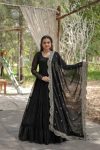 NEW ARRIVAL GEORGETTE RUFFLE FLAIRED GOWN WITH DUPATTA PARTY WEAR WHOLESALE PRICE ETHNIC GARMENT (45)