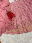 NEW ARRIVAL SATIN SILK EMBROIDERY SEQUENCE WORK LEHENGA CHOLI WITH DUPATTA PARTY WEAR WHOLESALE PRICE ETHNIC GARMENT (2)