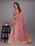 NEW ARRIVAL SATIN SILK EMBROIDERY SEQUENCE WORK LEHENGA CHOLI WITH DUPATTA PARTY WEAR WHOLESALE PRICE ETHNIC GARMENT (2)