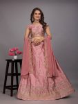 NEW ARRIVAL SATIN SILK EMBROIDERY SEQUENCE WORK LEHENGA CHOLI WITH DUPATTA PARTY WEAR WHOLESALE PRICE ETHNIC GARMENT (2)