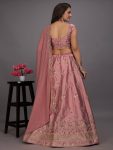 NEW ARRIVAL SATIN SILK EMBROIDERY SEQUENCE WORK LEHENGA CHOLI WITH DUPATTA PARTY WEAR WHOLESALE PRICE ETHNIC GARMENT (2)