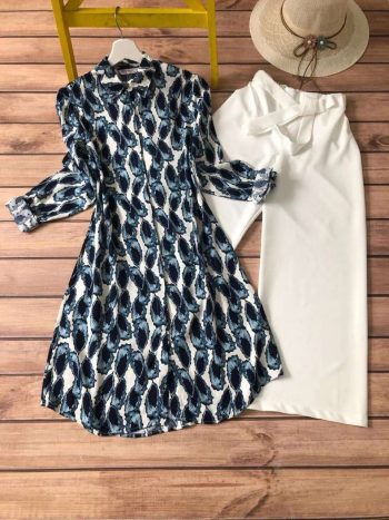 DESIGNER DIGITAL PRINT WORK KURTI WITH PALAZZO BLACK