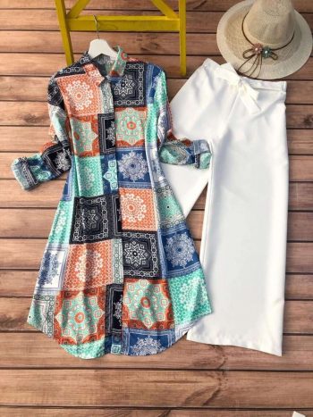 DESIGNER DIGITAL PRINT WORK KURTI WITH PALAZZO BLACK