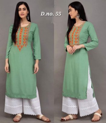 TRENDING RAYON EMBROIDERY WORK TOP WITH PALLAZO PISTA