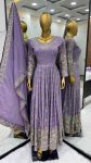 RICH LOOK CHINON SILK EMBROIDERY SEQUENCE WORK GOWN PANT WITH DUPATTA WEDDING WEAR WHOLESALE PRICE ETHNIC GARMENT (5)